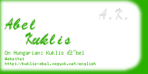 abel kuklis business card